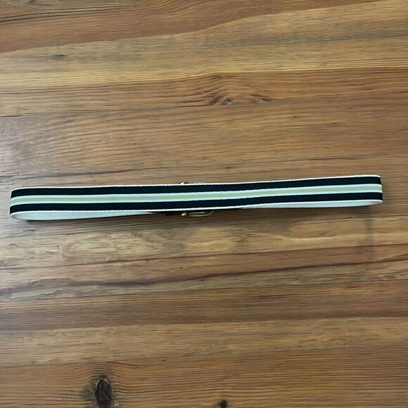 The Royal Standard TRS Black & Gold Ribbon Belt Brass Buckle Mens Size 38? - Picture 9 of 9